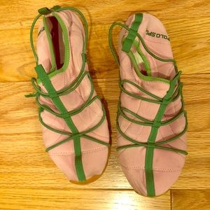 Polo sport sneaker stretchy pink and green